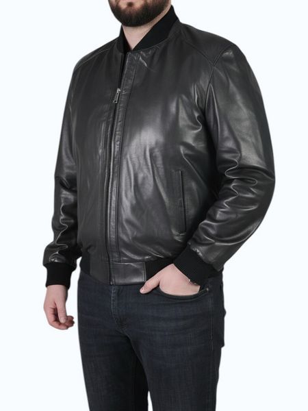 Мужская кожаная куртка UZ-100 черная 6XL UZ-100 6XL фото