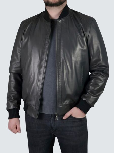 Мужская кожаная куртка UZ-100 черная 6XL UZ-100 6XL фото