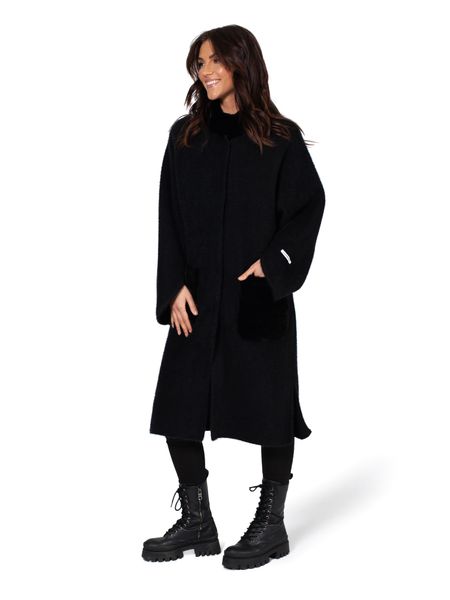 Жіноче пальто альпака Epica KRC-1101 M Чорне KRC-1101-M Чорне фото