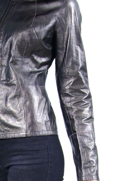 Жіноча шкіряна куртка Z-219 Сіра XS Z-219 Сіра-XS фото