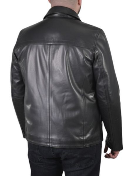 Чоловіча шкіряна куртка UZ-01 чорна 5XL UZ-01-5XL фото