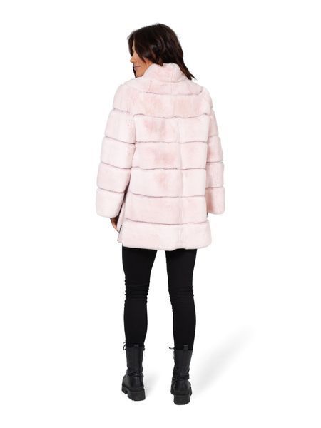 Шуба з хутра кролика Рекс NVD-NUD-34 PUDRA NVD-NUD-34-3XL фото