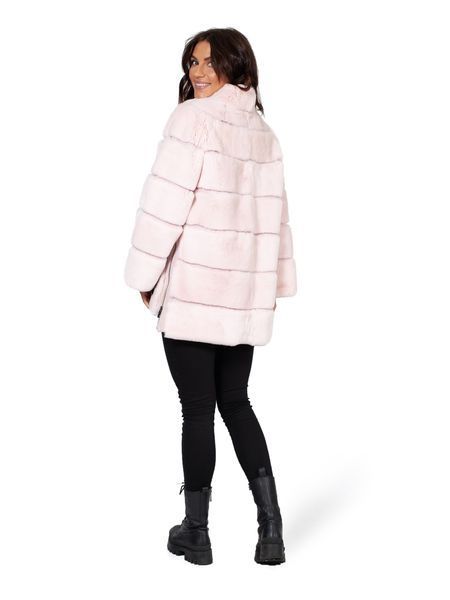 Шуба з хутра кролика Рекс NVD-NUD-34 PUDRA NVD-NUD-34-3XL фото