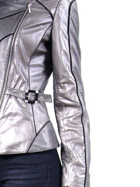 Жіноча шкіряна куртка Z-1238 GRI XS Z-1238 GRI-XS фото