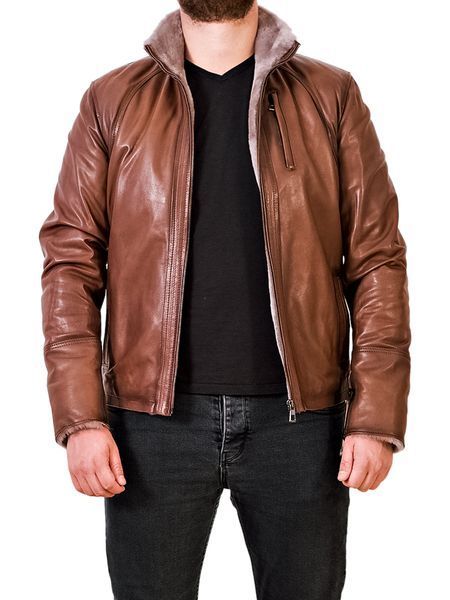 Чоловіча натуральна дублянка EZ-002 WHISKY EZ-002 WHISKY-4XL фото