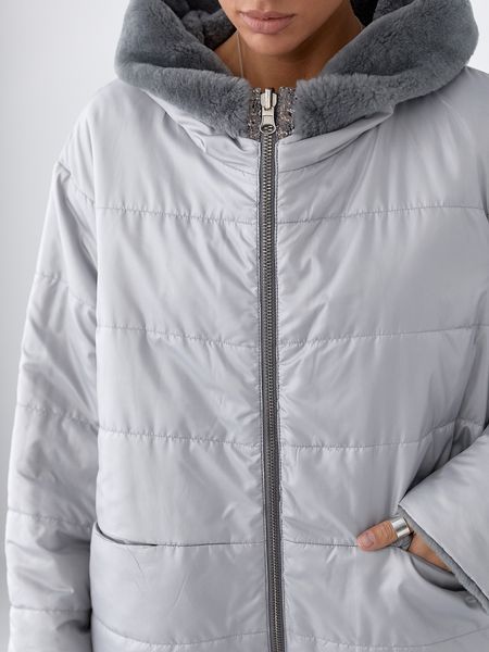 Двухстороняя женская шуба из астрагана DS-1283 3XL темно-серая DS-1283 3xl фото