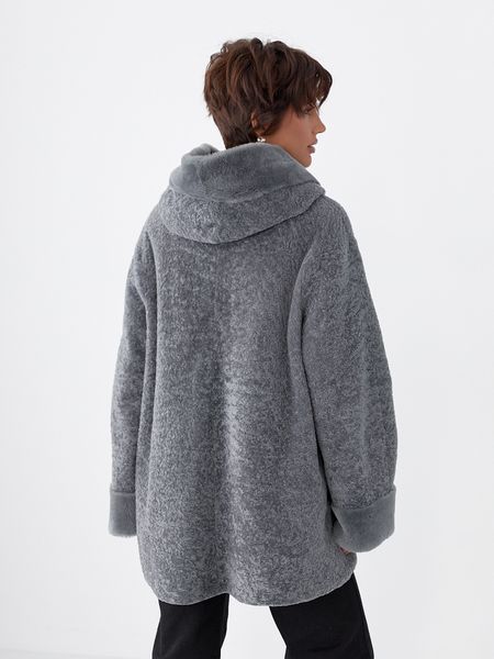 Двухстороняя женская шуба из астрагана DS-1283 3XL темно-серая DS-1283 3xl фото