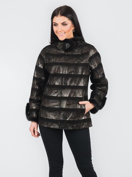 Жіноча шкіряна куртка KMR-1012 KMR-1012-4XL фото