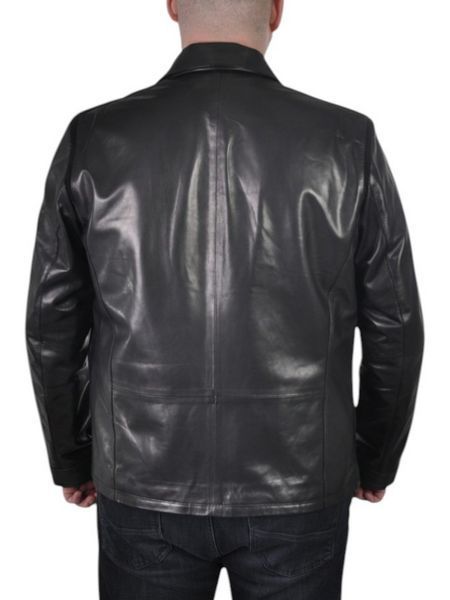 Чоловіча шкіряна куртка UZ-084 чорна 5XL UZ-084 5XL фото