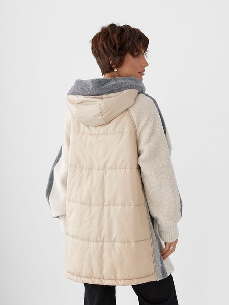 Двухстороняя женская шуба из астрагана DS-1285 2XL Бежевая DS-1285 2XL фото