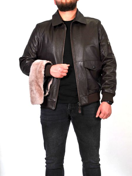 Мужская кожаная куртка Epica EZ-032 M коричневая EZ-032-M фото