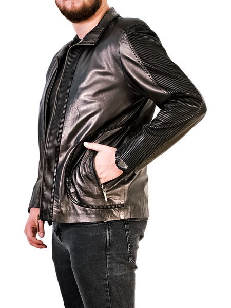 Мужская кожаная куртка Epica RON-GEPARD черная RON-GEPARD-XL фото